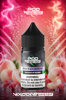 30ml | White Peach Raspberry by Pod RIppers Nixodine Salts