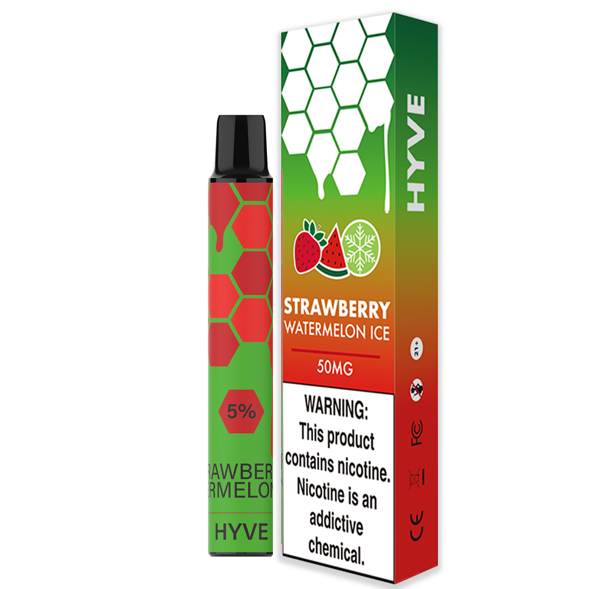 Strawberry Watermelon ICE by Hyve 5% Disposables