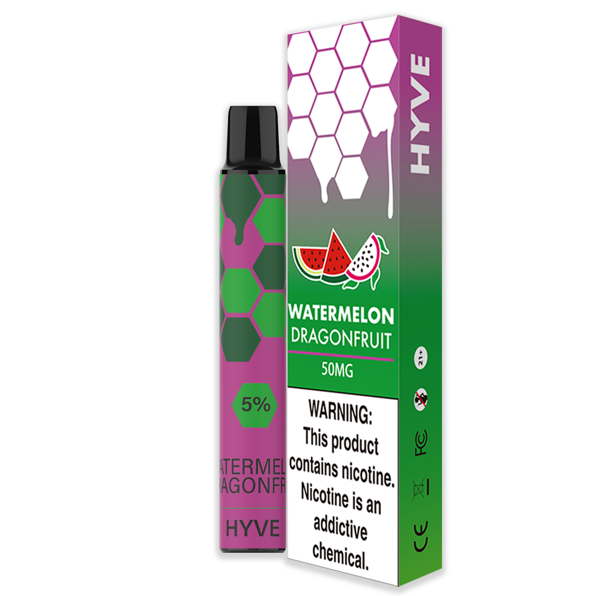 Watermelon Dragonfruit by Hyve 5% Disposables