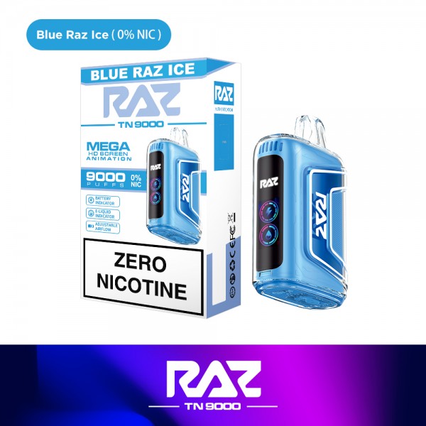 RAZ TN9000 Disposable Nicotine FREE Blue Raz ICE