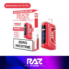 RAZ TN9000 Disposable Nicotine FREE Watermelon ICE - VaporWyse RAZ TN9000 Disposable Nicotine FREE Watermelon ICE - VaporWyse